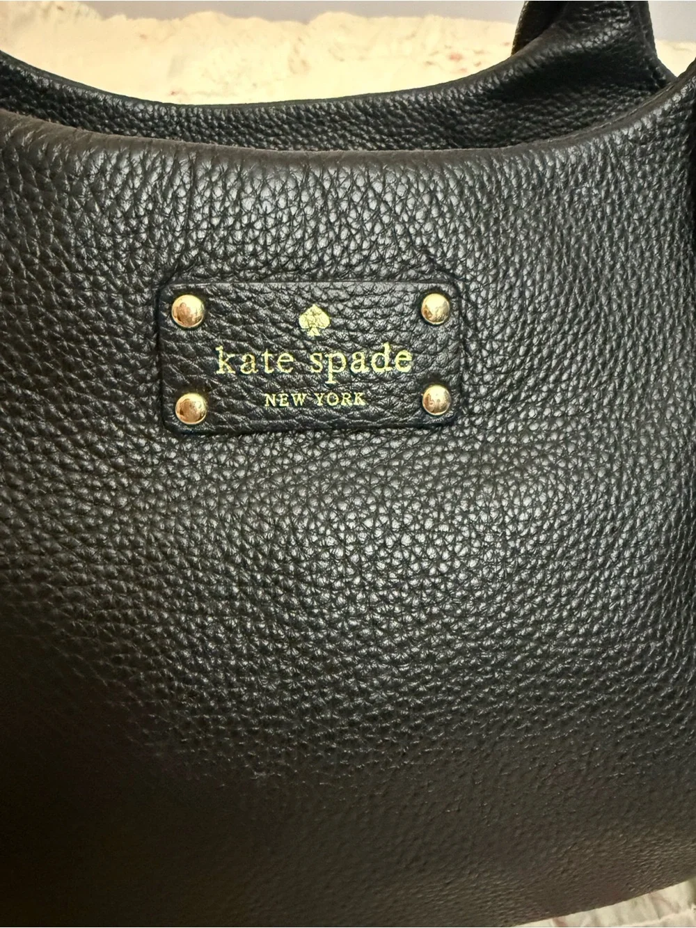 kate spade Black Pebbled Leather Satchel